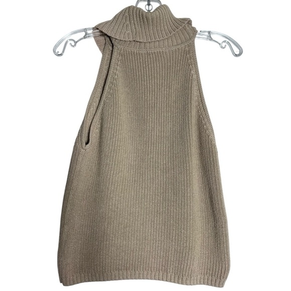 Marciano Taupe Sleeveless Turtleneck Sweater - Picture 5 of 6